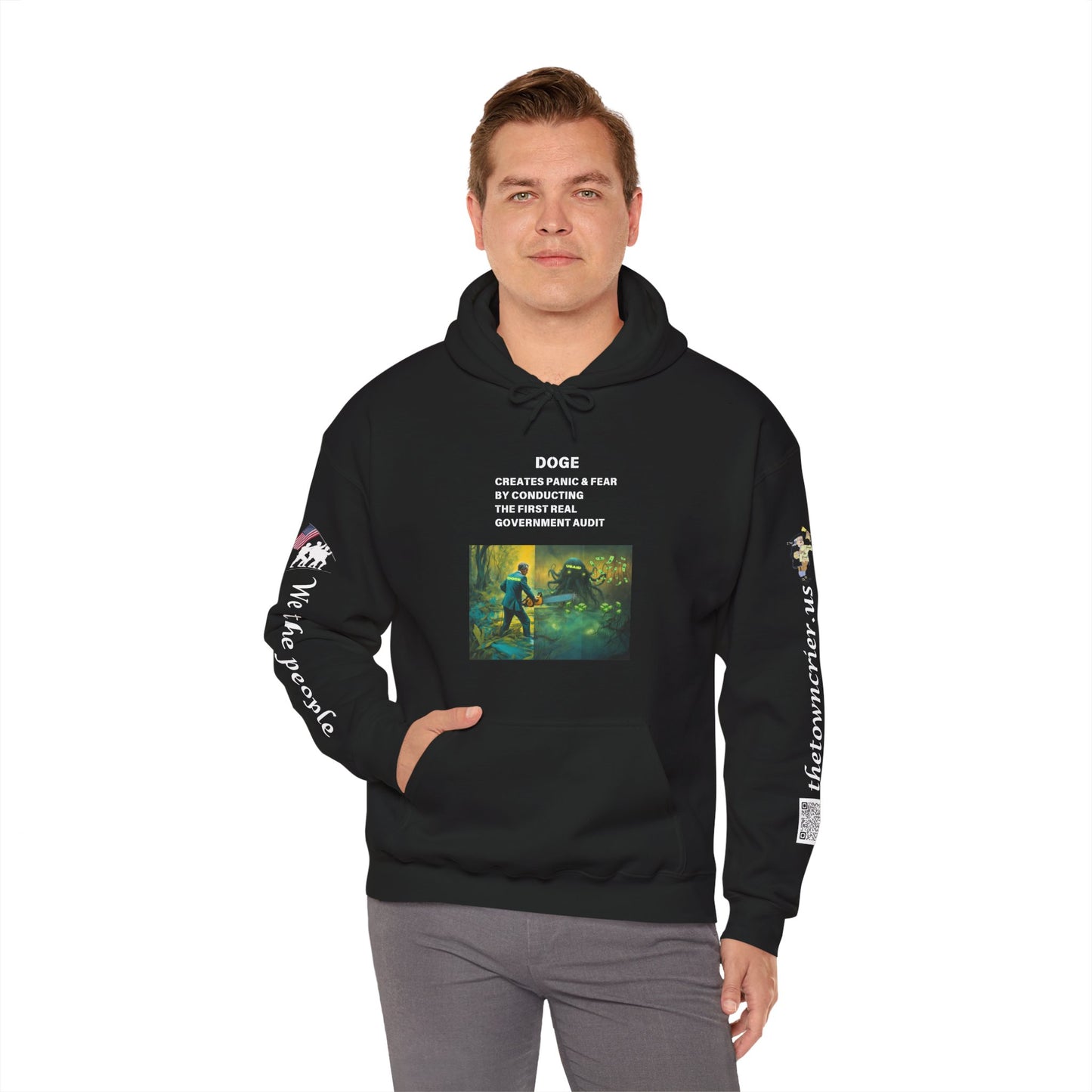 DOGE PANIC MONEY IN DC! Unisex Heavy Blend™ Hooded Sweatshirt