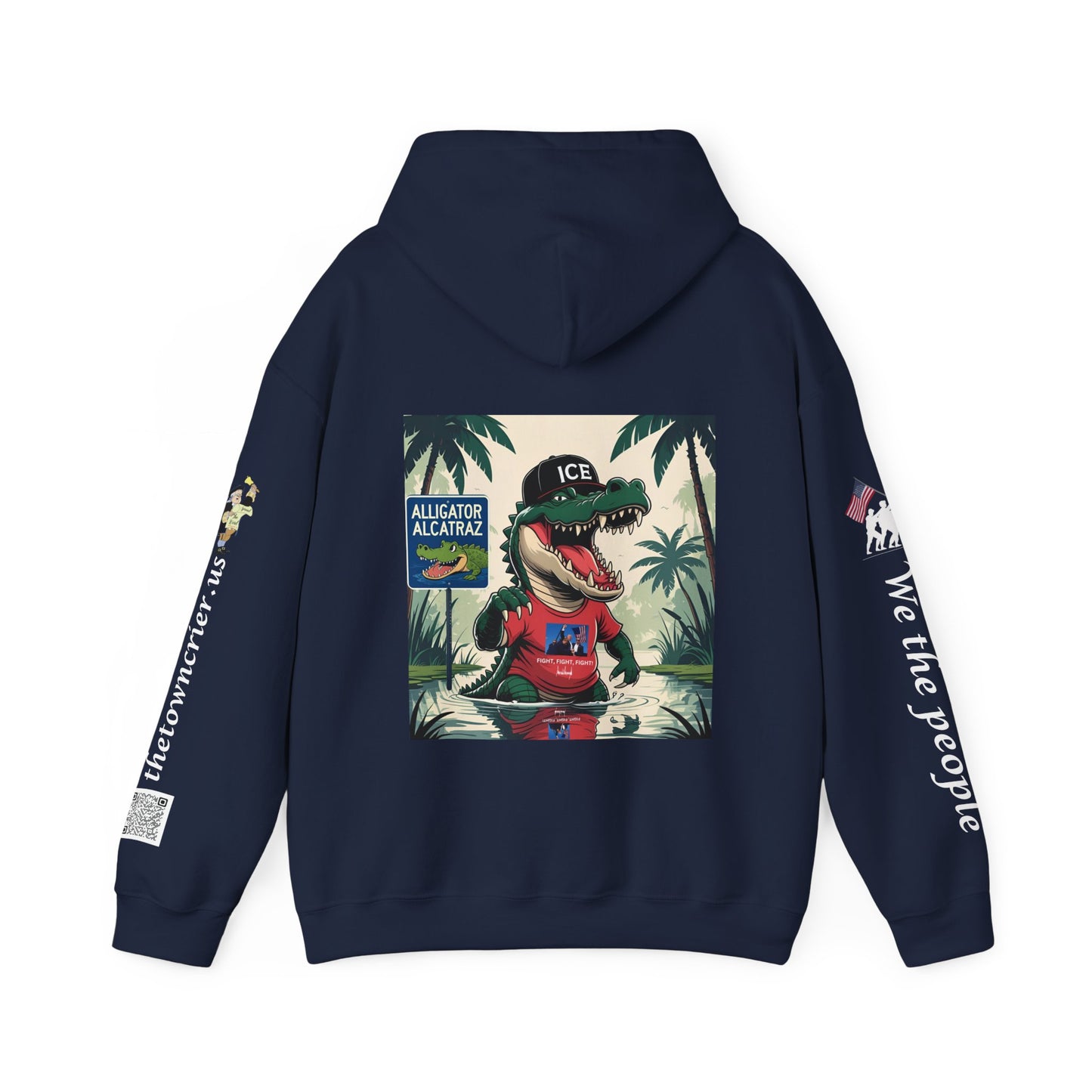 Alligator Alcatraz Hoodie, Cool Streetwear Sweatshirt, Unisex Gift for Him/Her, Casual Lounge Wear, Fun Graphic Hoodie