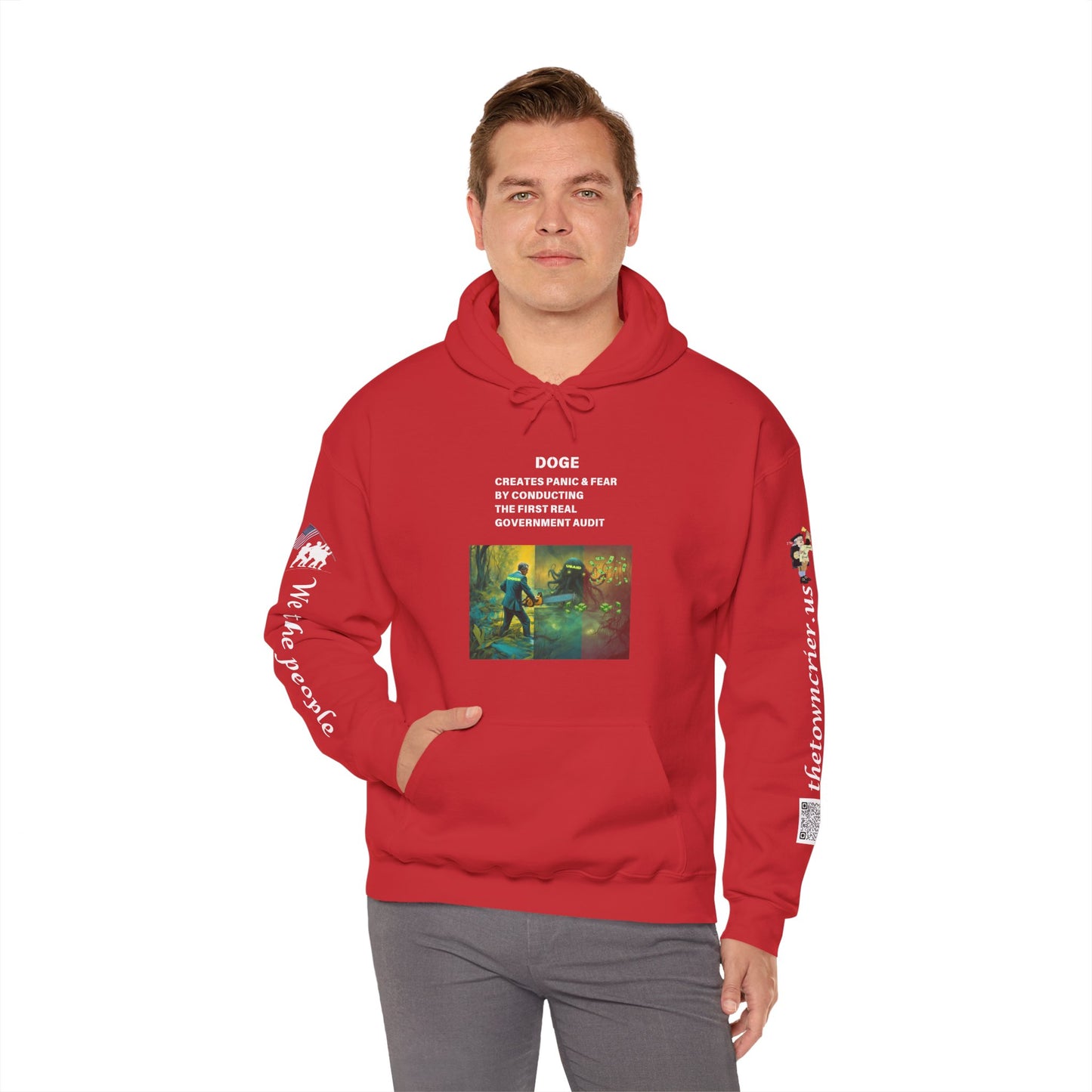 DOGE PANIC MONEY IN DC! Unisex Heavy Blend™ Hooded Sweatshirt