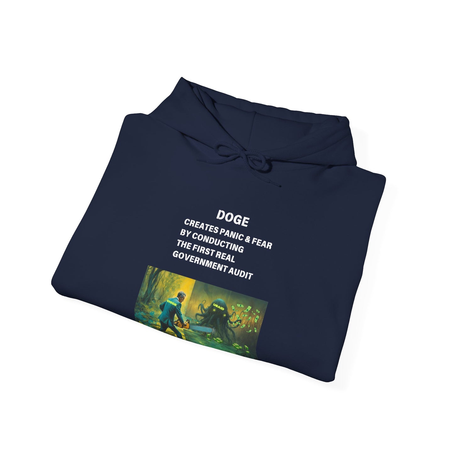 DOGE PANIC MONEY IN DC! Unisex Heavy Blend™ Hooded Sweatshirt