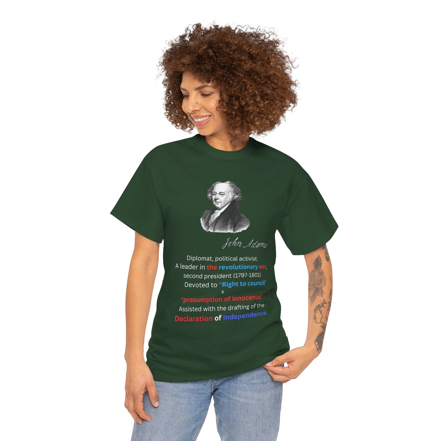 John Adams Unisex Heavy Cotton Tee