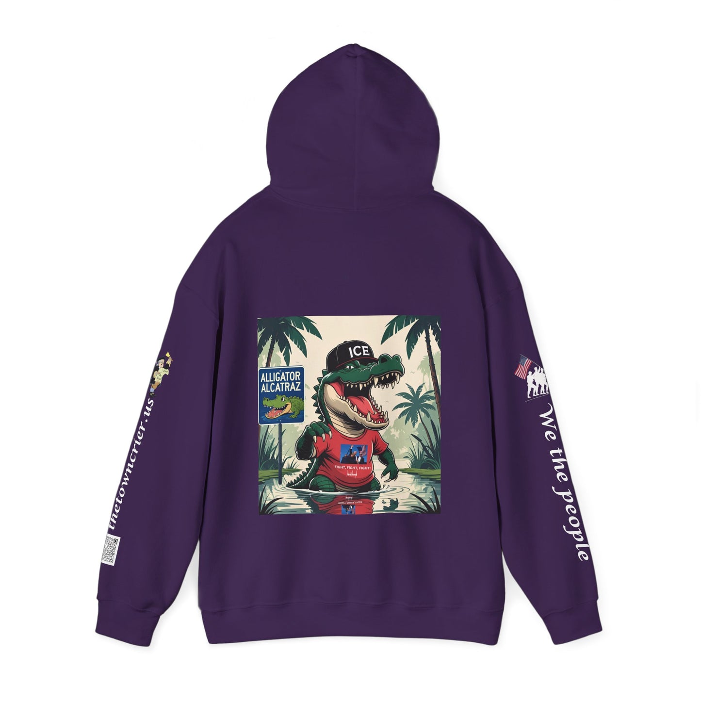 Alligator Alcatraz Hoodie, Cool Streetwear Sweatshirt, Unisex Gift for Him/Her, Casual Lounge Wear, Fun Graphic Hoodie