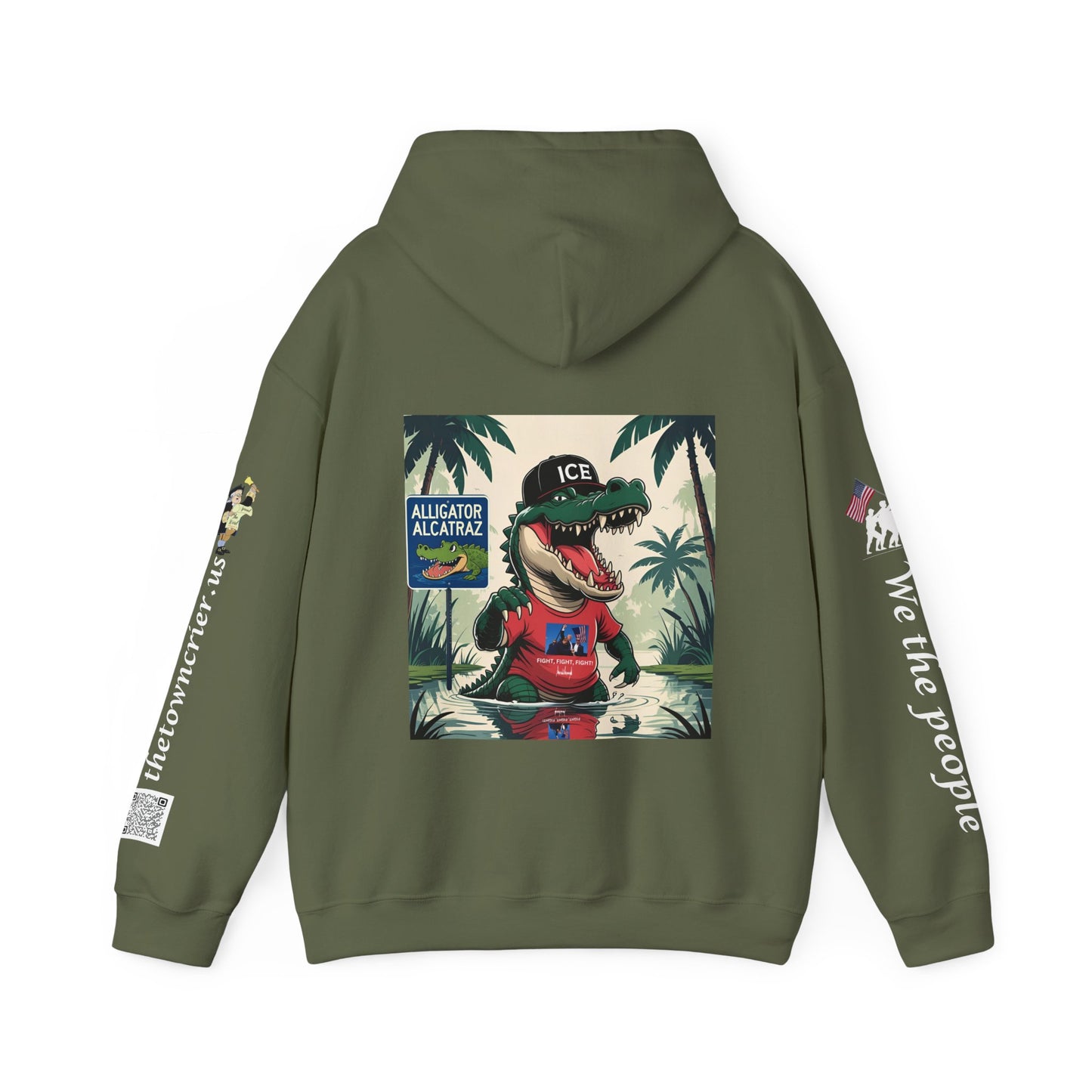 Alligator Alcatraz Hoodie, Cool Streetwear Sweatshirt, Unisex Gift for Him/Her, Casual Lounge Wear, Fun Graphic Hoodie