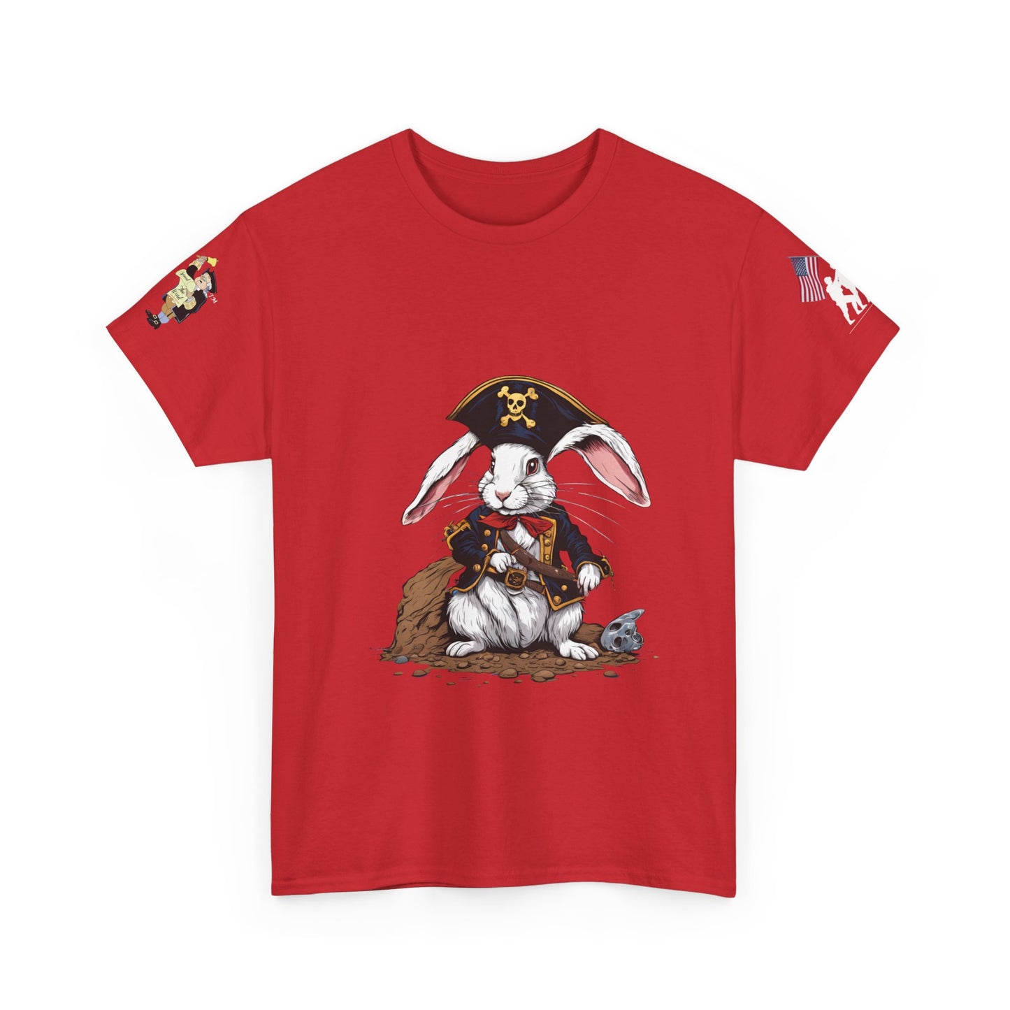 Pirate Bunny Unisex Heavy Cotton Tee - Adventure-Inspired Graphic T-Shirt