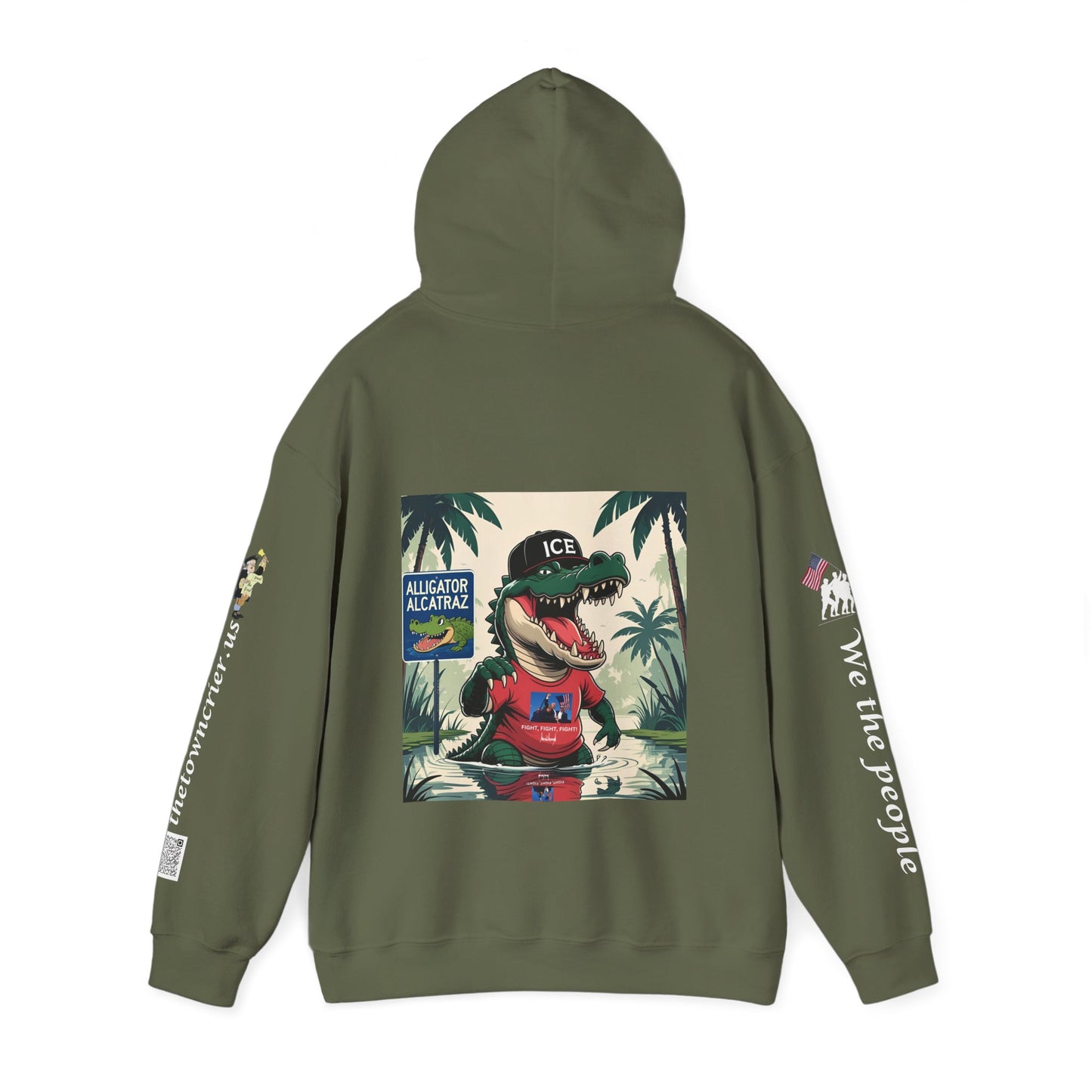 Alligator Alcatraz Hoodie, Cool Streetwear Sweatshirt, Unisex Gift for Him/Her, Casual Lounge Wear, Fun Graphic Hoodie
