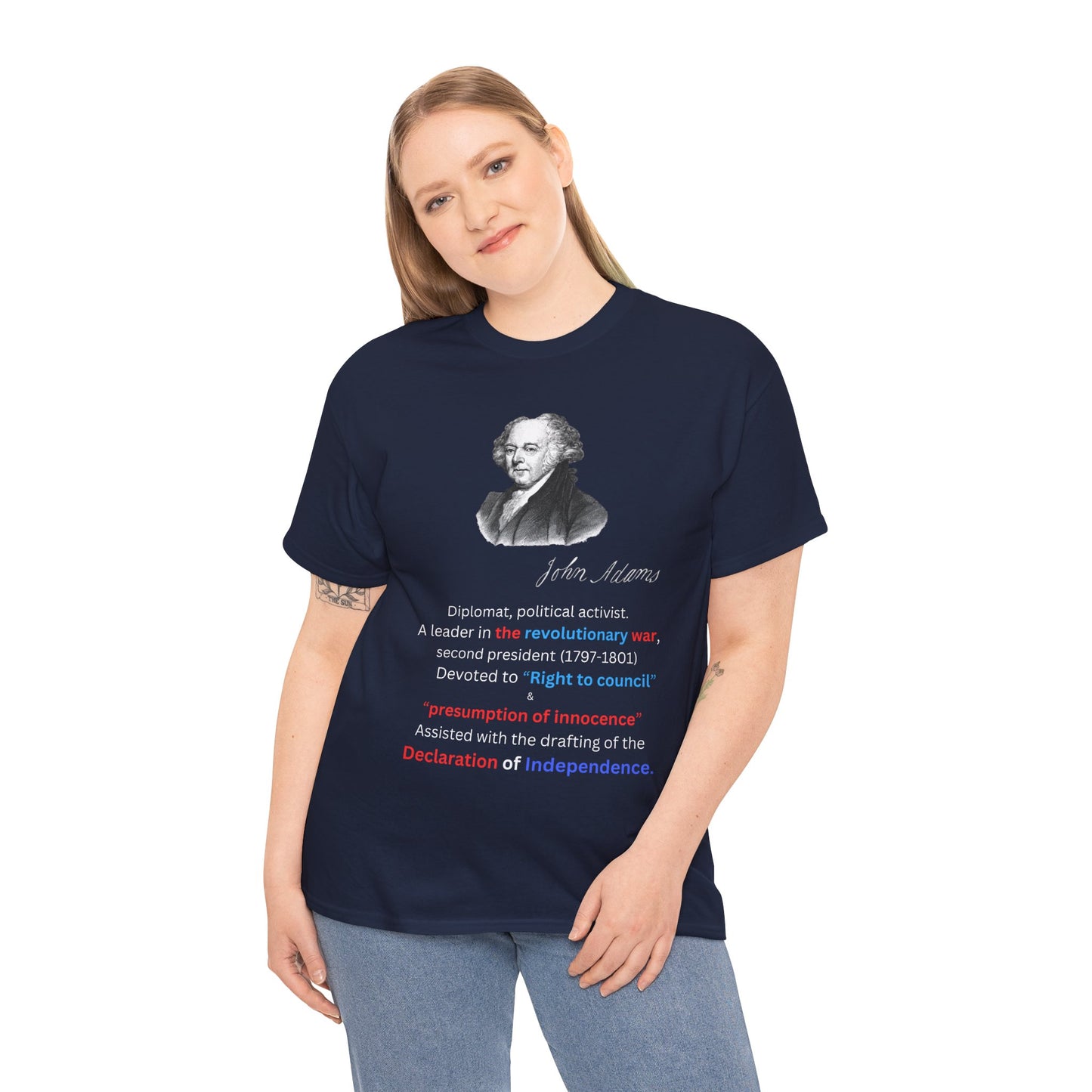 John Adams Unisex Heavy Cotton Tee