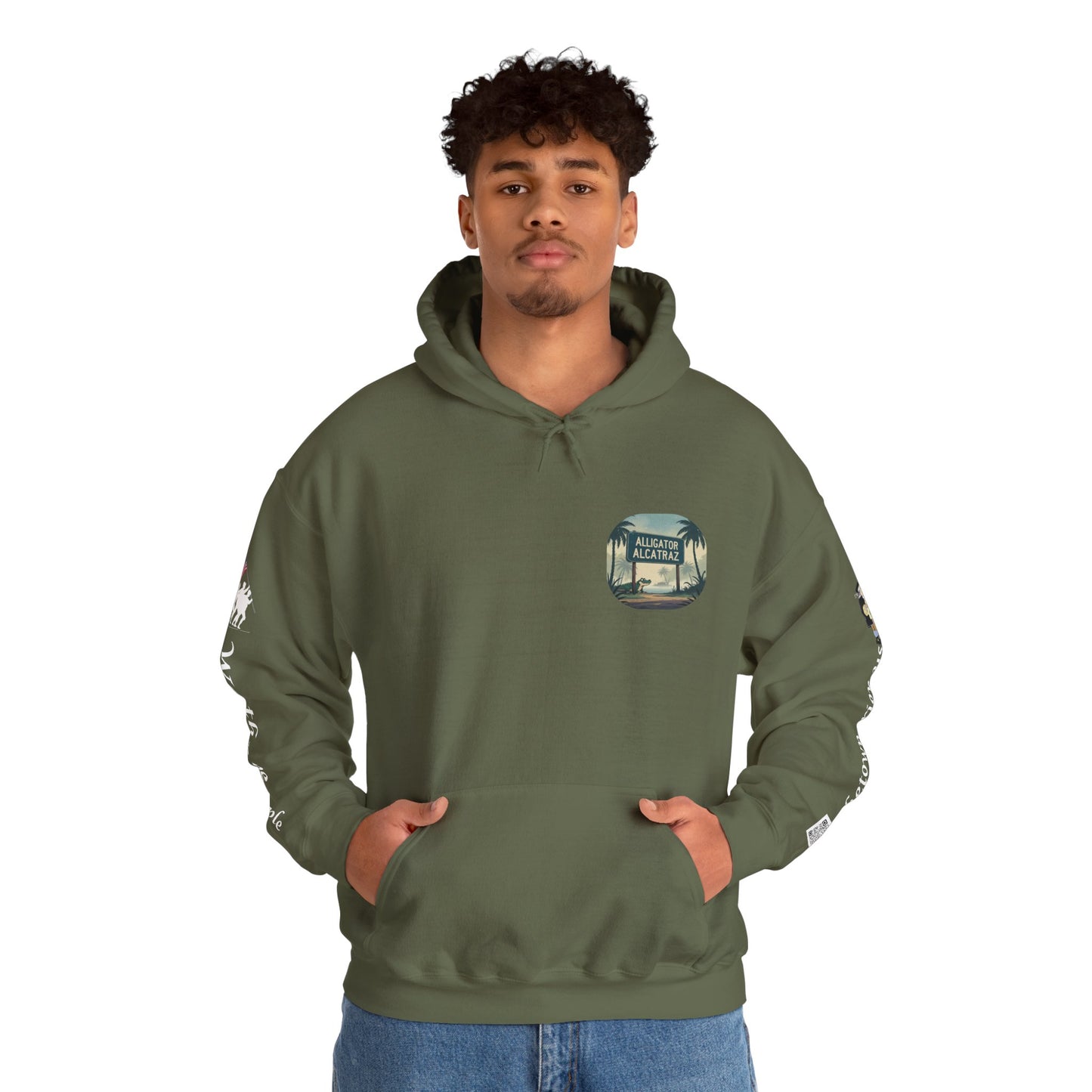 Alligator Alcatraz Hoodie, Cool Streetwear Sweatshirt, Unisex Gift for Him/Her, Casual Lounge Wear, Fun Graphic Hoodie