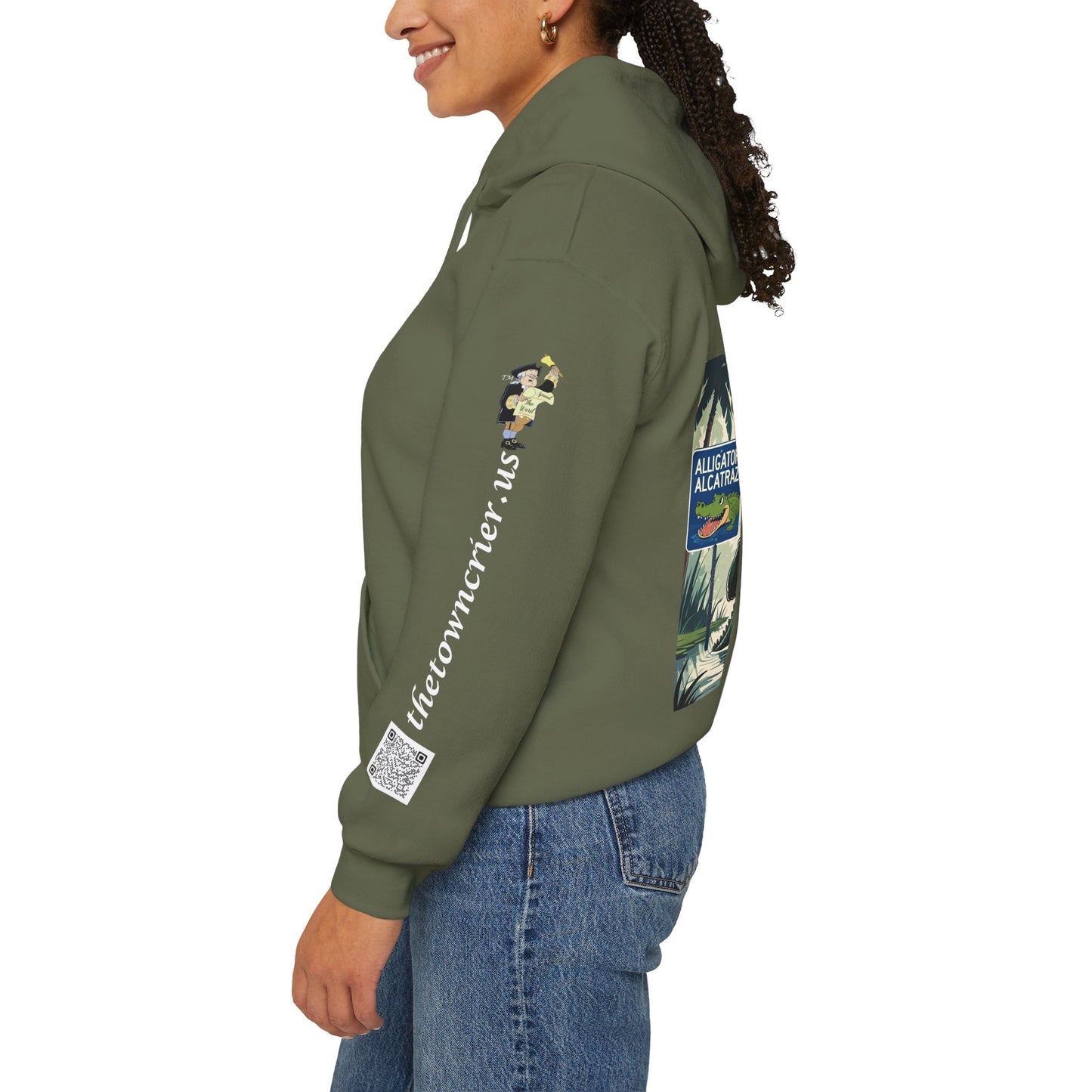 Alligator Alcatraz Hoodie, Cool Streetwear Sweatshirt, Unisex Gift for Him/Her, Casual Lounge Wear, Fun Graphic Hoodie