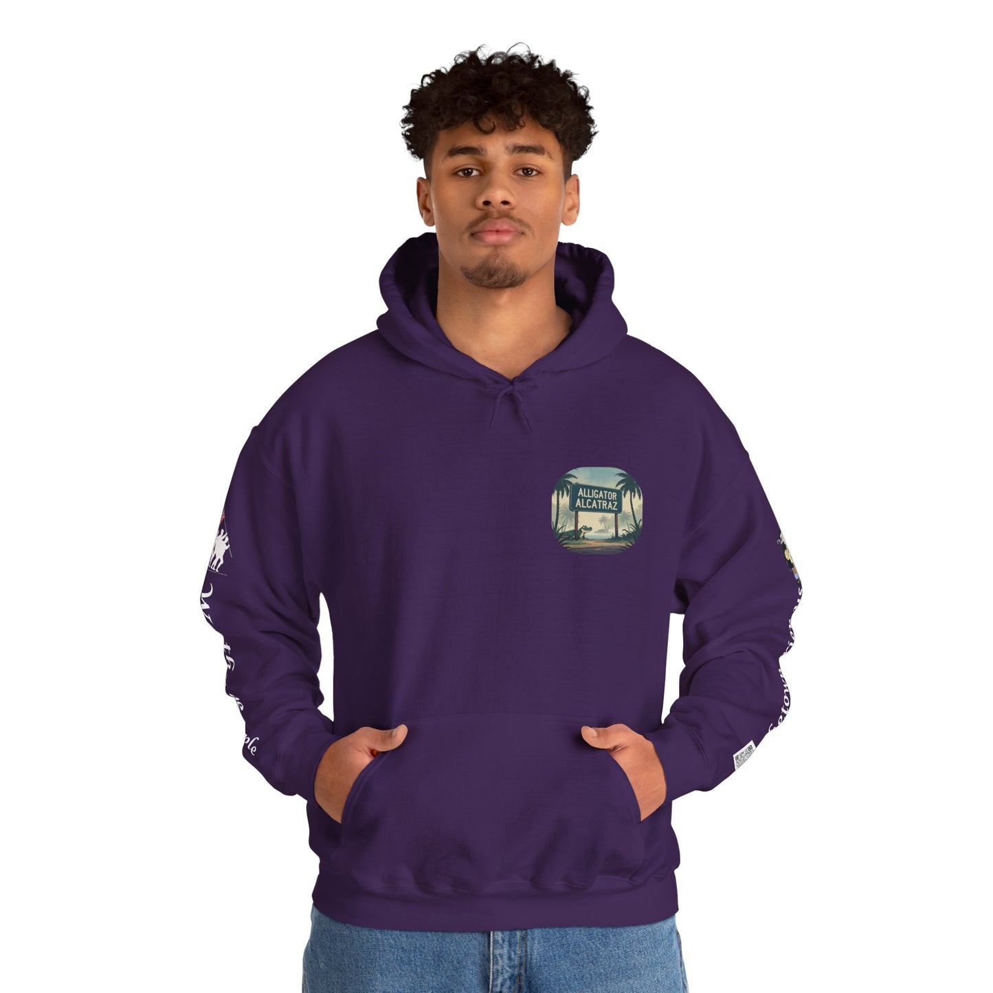 Alligator Alcatraz Hoodie, Cool Streetwear Sweatshirt, Unisex Gift for Him/Her, Casual Lounge Wear, Fun Graphic Hoodie