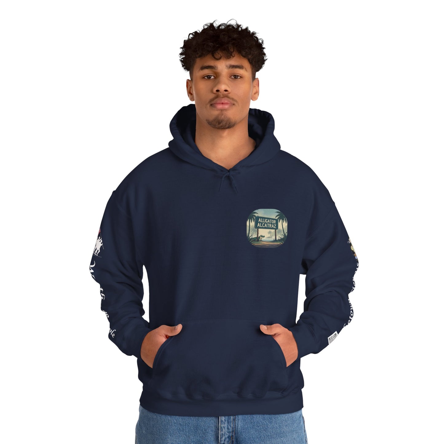 Alligator Alcatraz Hoodie, Cool Streetwear Sweatshirt, Unisex Gift for Him/Her, Casual Lounge Wear, Fun Graphic Hoodie
