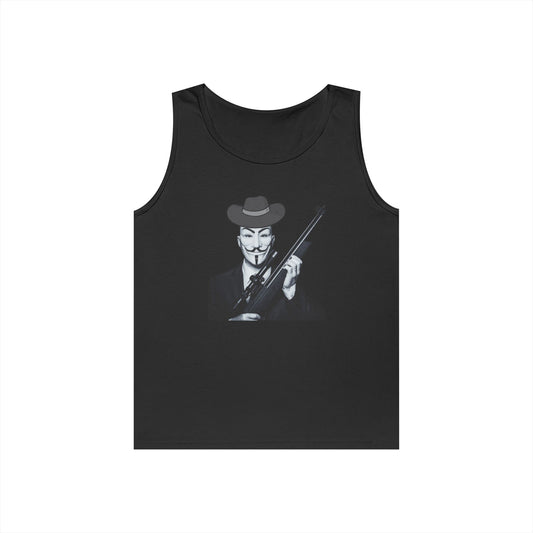 Guy Fawkes Tank Top for Activists – Unisex Heavy Cotton