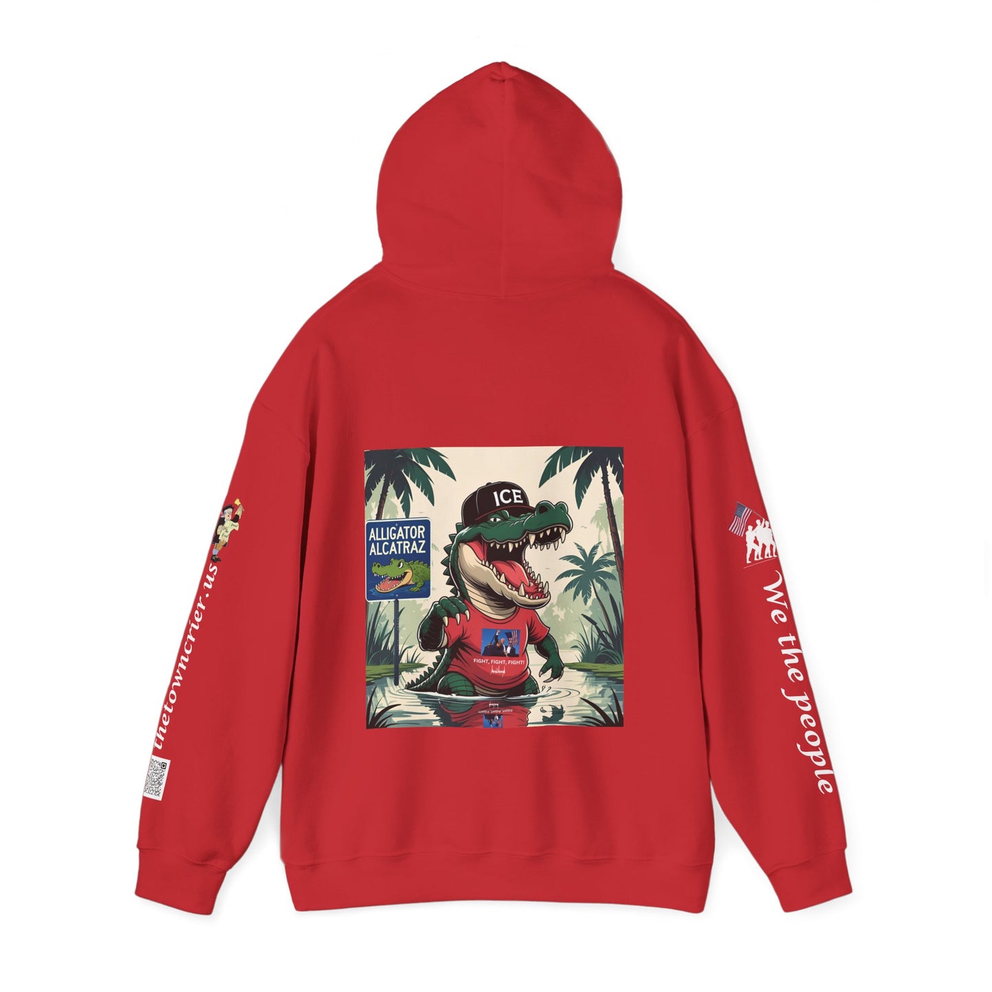 Alligator Alcatraz Hoodie, Cool Streetwear Sweatshirt, Unisex Gift for Him/Her, Casual Lounge Wear, Fun Graphic Hoodie