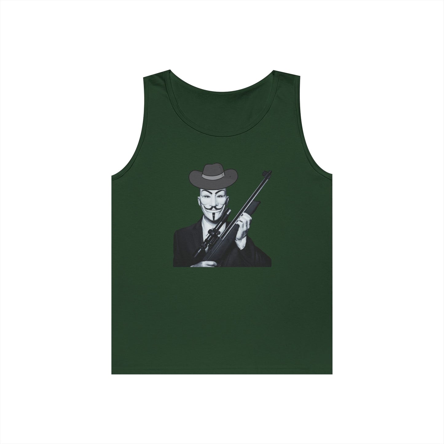 Guy Fawkes Tank Top for Activists – Unisex Heavy Cotton