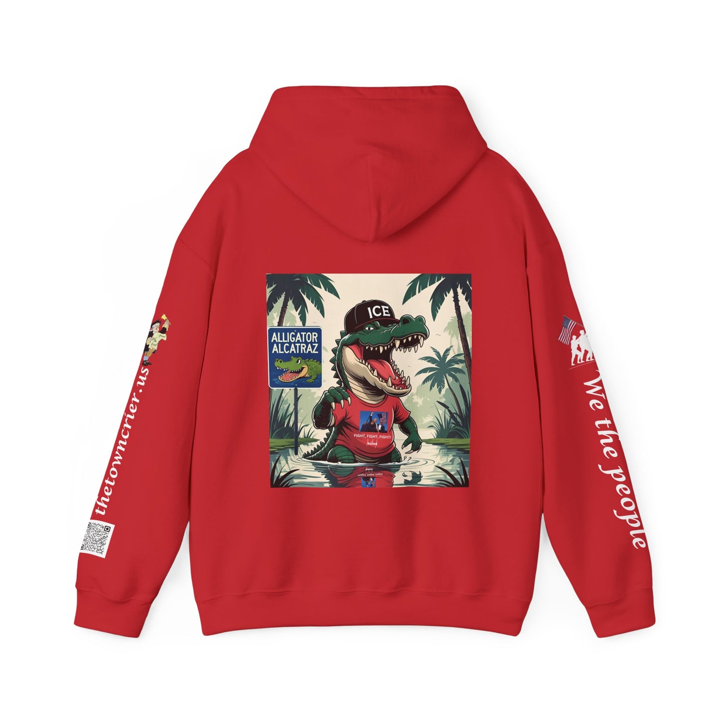 Alligator Alcatraz Hoodie, Cool Streetwear Sweatshirt, Unisex Gift for Him/Her, Casual Lounge Wear, Fun Graphic Hoodie