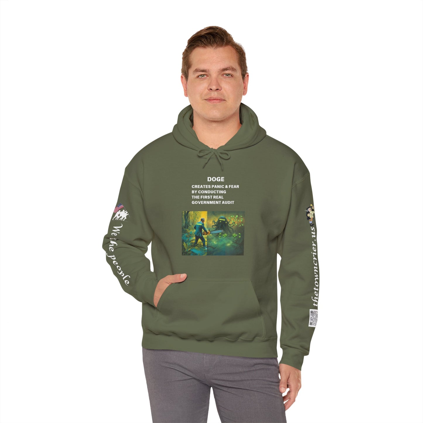 DOGE PANIC MONEY IN DC! Unisex Heavy Blend™ Hooded Sweatshirt