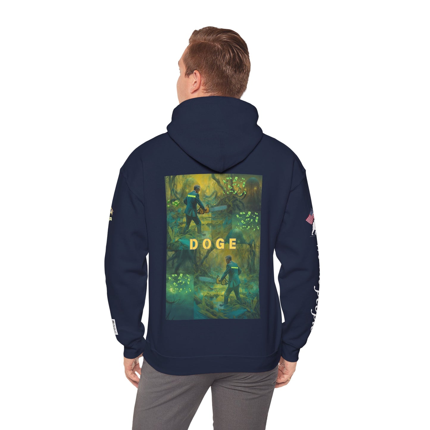 DOGE PANIC MONEY IN DC! Unisex Heavy Blend™ Hooded Sweatshirt