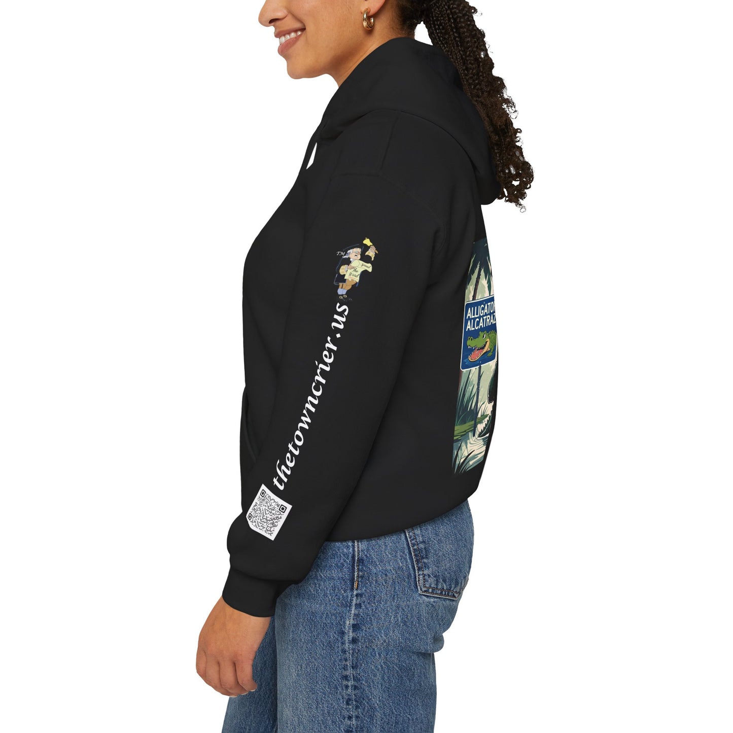 Alligator Alcatraz Hoodie, Cool Streetwear Sweatshirt, Unisex Gift for Him/Her, Casual Lounge Wear, Fun Graphic Hoodie