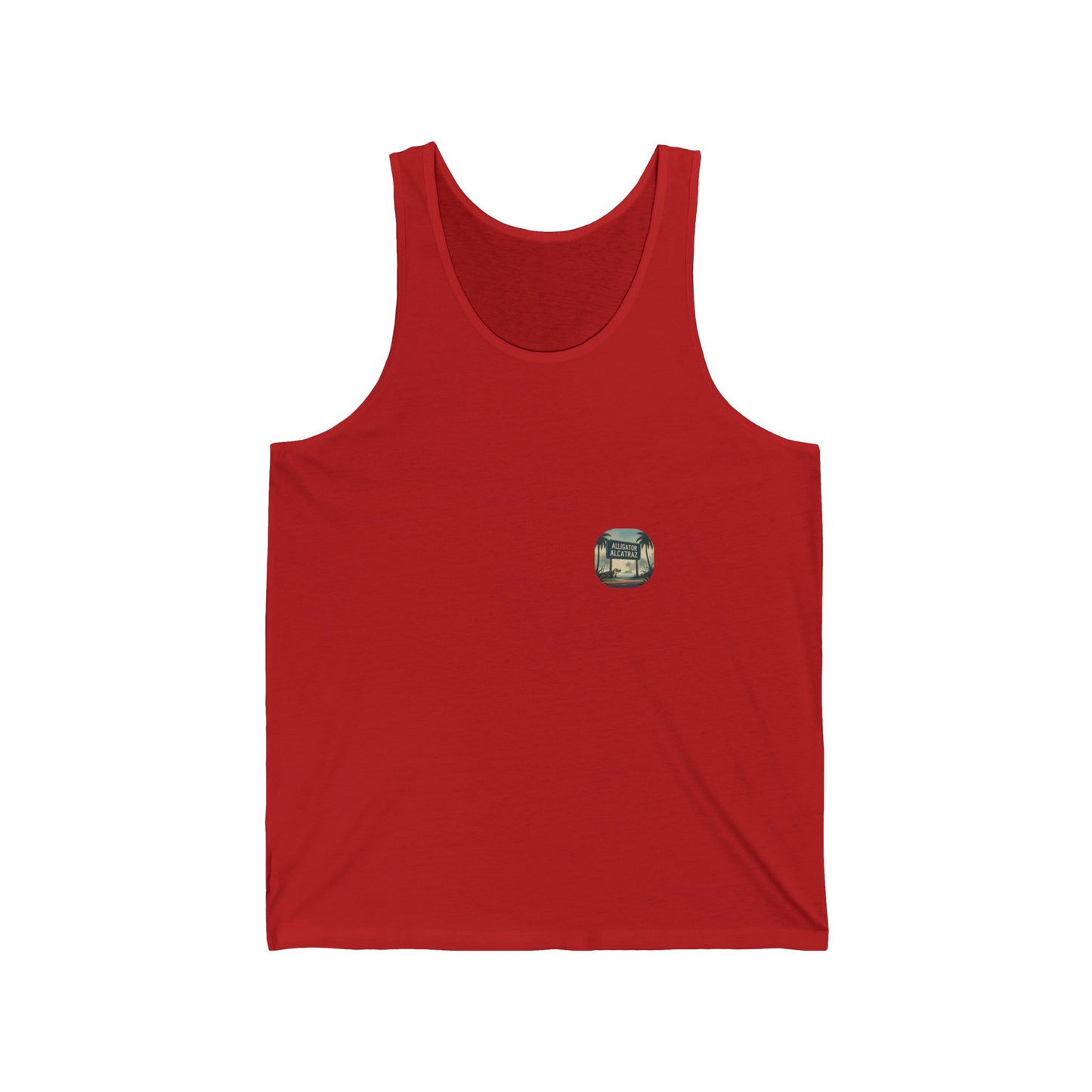 Alligator Alcatraz Stylish Unisex Jersey Tank, Great for Summer Outings, Pool Parties, Casual Wear, Gift Ideas