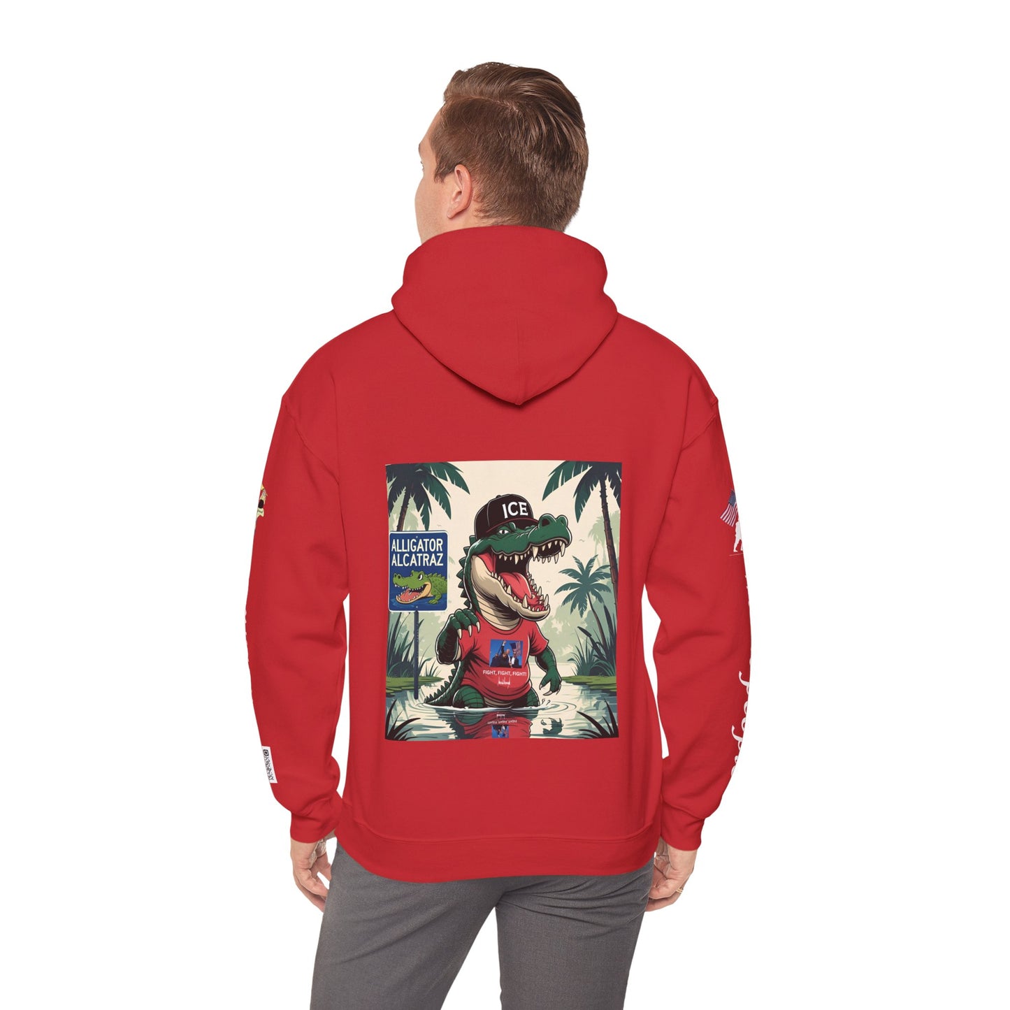 Alligator Alcatraz Hoodie, Cool Streetwear Sweatshirt, Unisex Gift for Him/Her, Casual Lounge Wear, Fun Graphic Hoodie