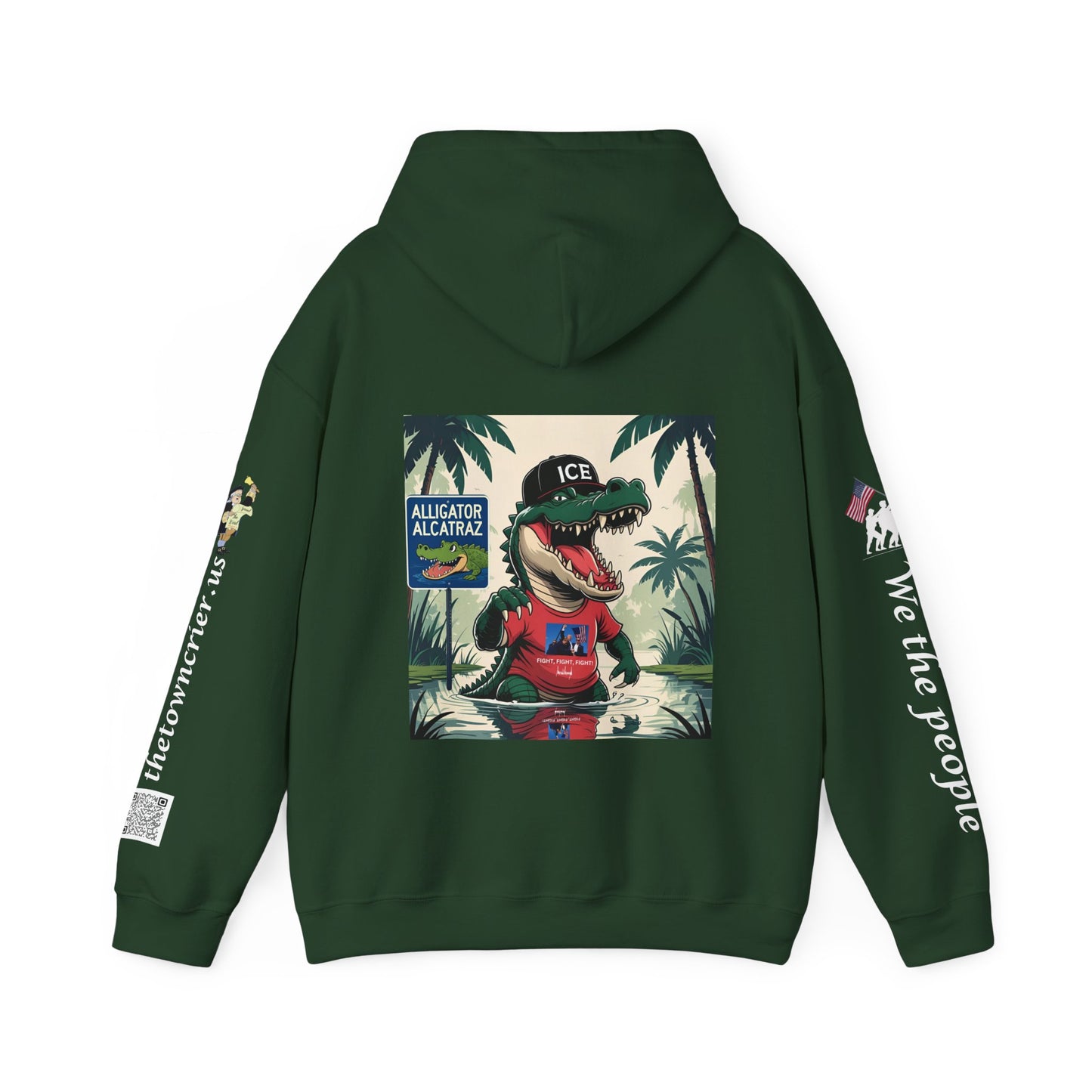 Alligator Alcatraz Hoodie, Cool Streetwear Sweatshirt, Unisex Gift for Him/Her, Casual Lounge Wear, Fun Graphic Hoodie