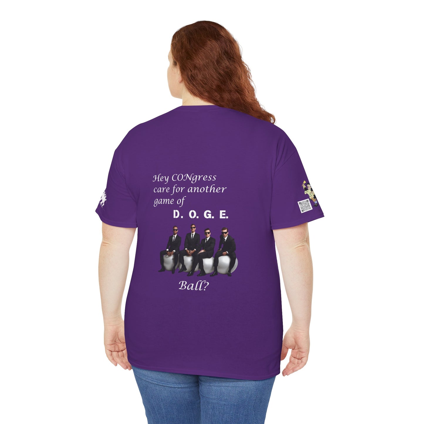Game of D.O.G.E. Ball Design, Funny Unisex Heavy Cotton Tee, Perfect for Casual Style and Gatherings