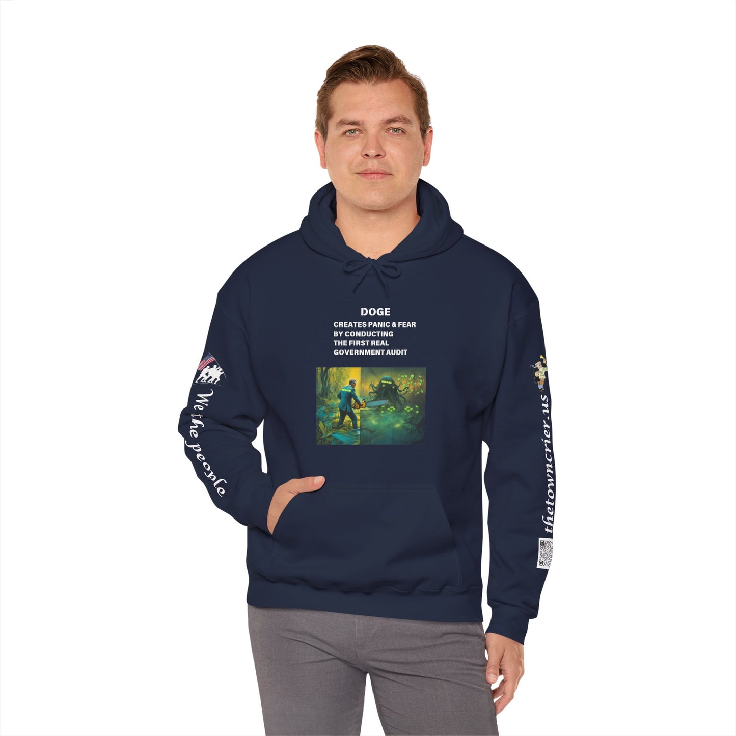 DOGE PANIC MONEY IN DC! Unisex Heavy Blend™ Hooded Sweatshirt
