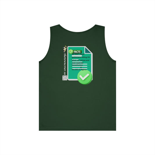 Fact Check This! Unisex Heavy Cotton Tank Top - Eco-Friendly Facts Design
