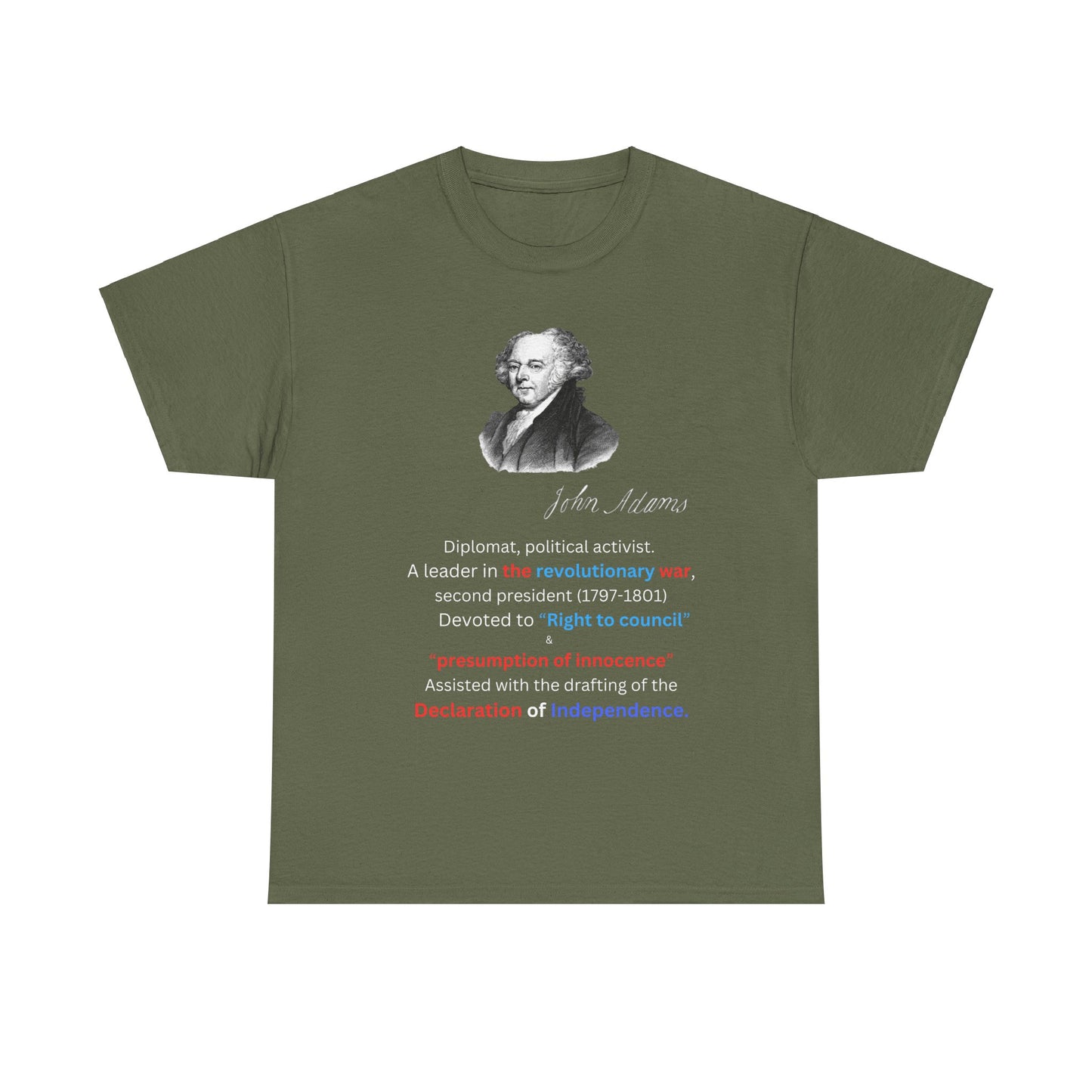 John Adams Unisex Heavy Cotton Tee