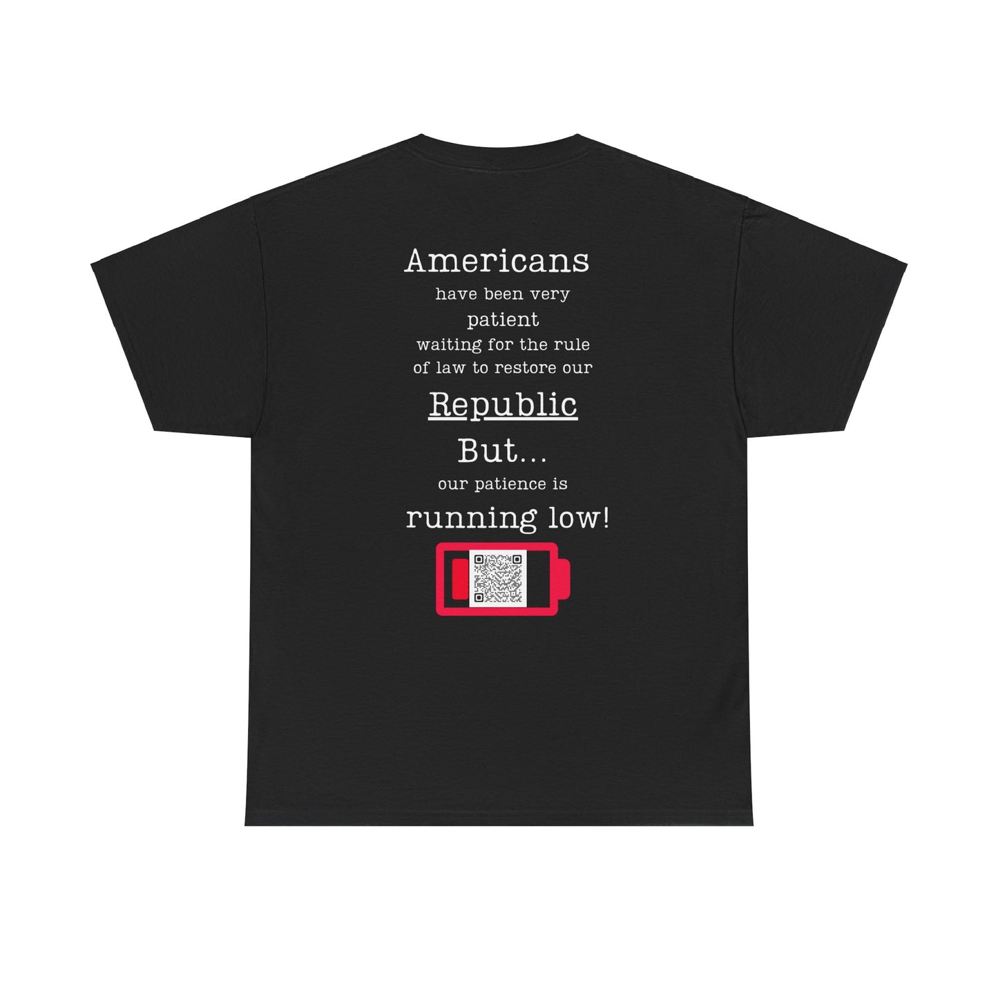 Patience is running Low Unisex Heavy Cotton Tee