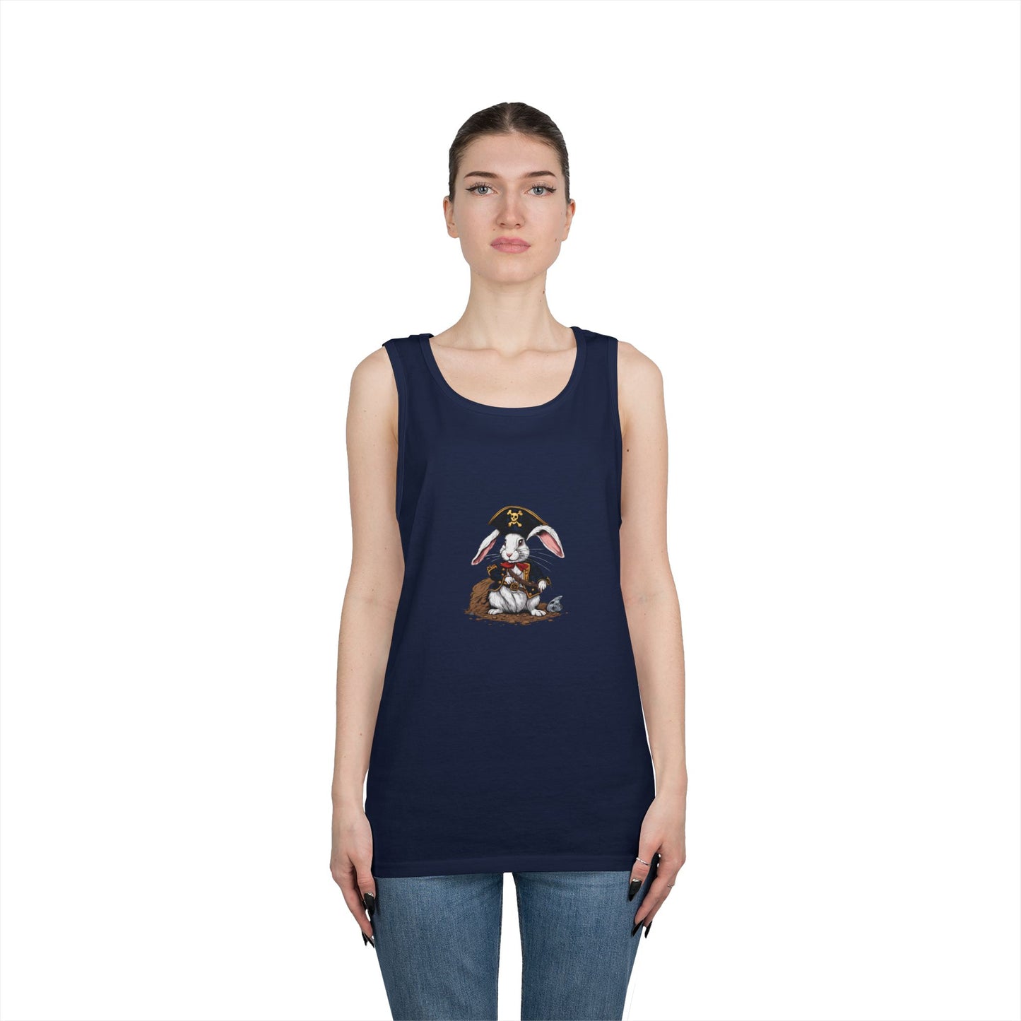 Pirate Bunny Unisex Heavy Cotton Tank Top | Fun Summer Apparel | Perfect for Festivals and Parties